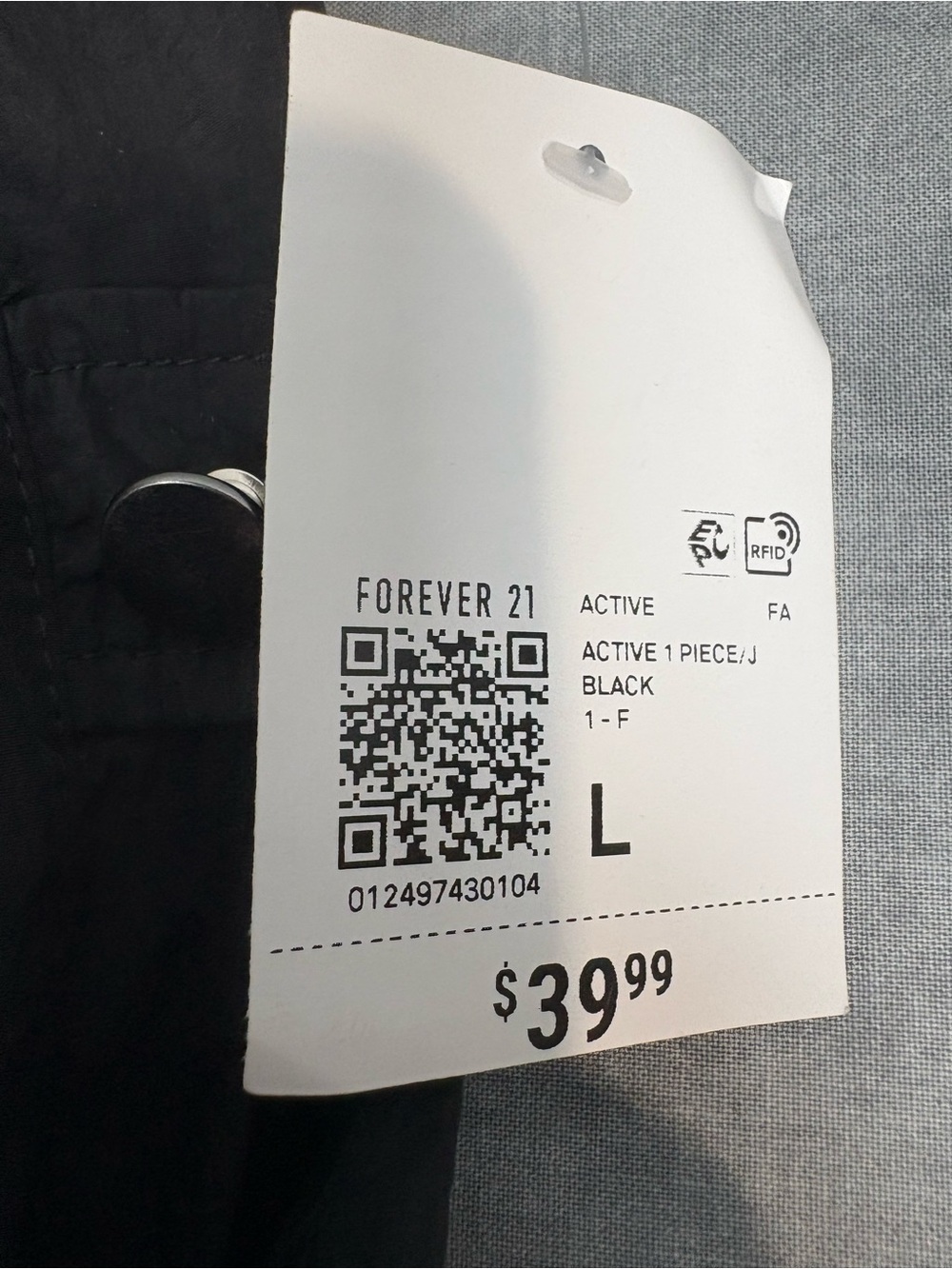 Forever 21 Active Black Nylon Utility Jumpsuit NWT Size L Belted Cargo - Picture 12 of 16